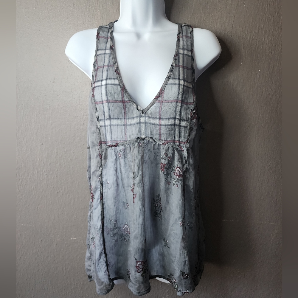 Converse One Star Grey & Maroon Sheer Tank